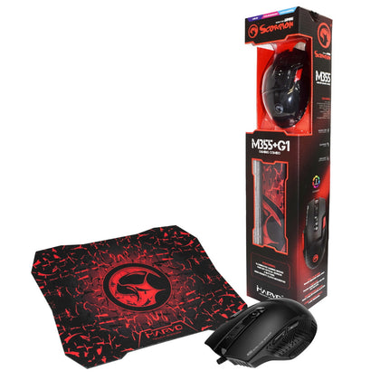 Marvo Scorpion M355 Gaming Mouse with G1 Small Gaming Mouse Pad Combo - Mice by Marvo The Chelsea Gamer