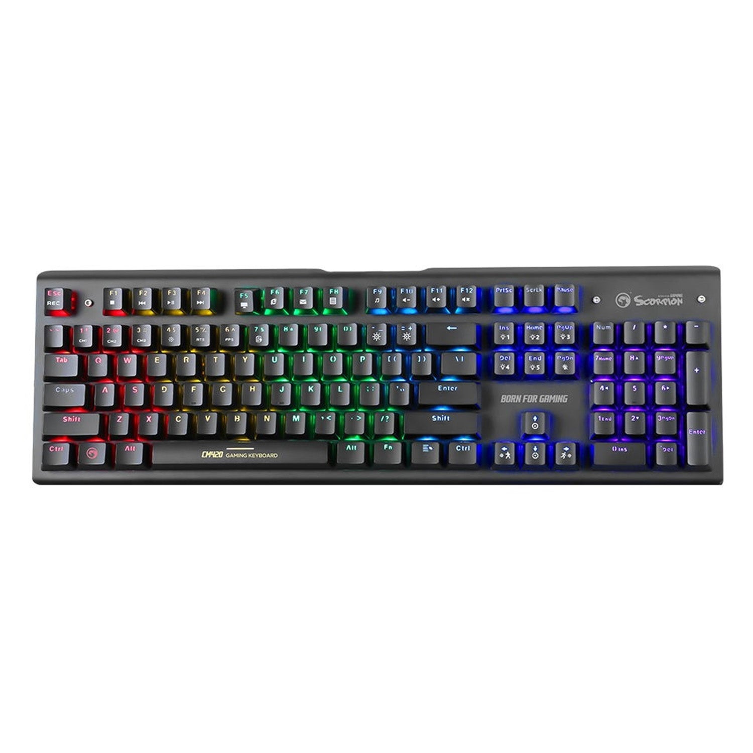 Marvo - Scorpion Mechanical Keyboard, Mouse and Gaming Surface - CM420-UK Gaming Kit - Keyboard by Marvo The Chelsea Gamer