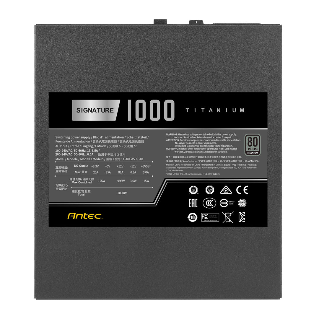 Antec Signature 1000W 80 PLUS Titanium Fully Modular Power Supply - Core Components by Antec The Chelsea Gamer