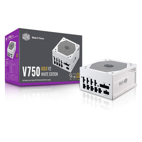 Cooler Master V750 Gold V2 White Edition 750W 135mm Silent FDB Fan 80 PLUS Gold Fully Modular PSU - Core Components by Cooler Master The Chelsea Gamer