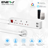 ENER-J WiFi Smart Mains Power 3-Gang Extension with USB - Cables by ENER-J The Chelsea Gamer