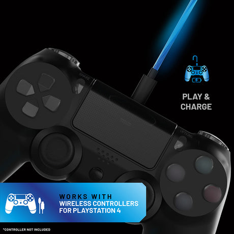 Stealth Light Up Charging Cables for PS4 – 2m Twin Pack - Console Accessories by ABP Technology The Chelsea Gamer