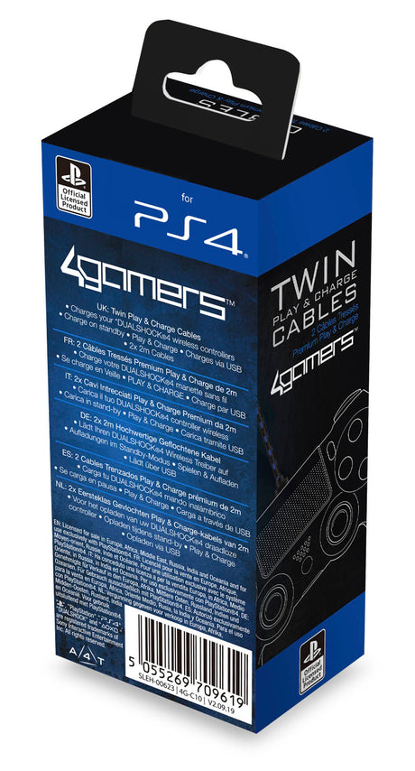 4Gamers Twin Play & Charge Cables (2 x 2m) 4G-C10 - Console Accessories by A4T The Chelsea Gamer