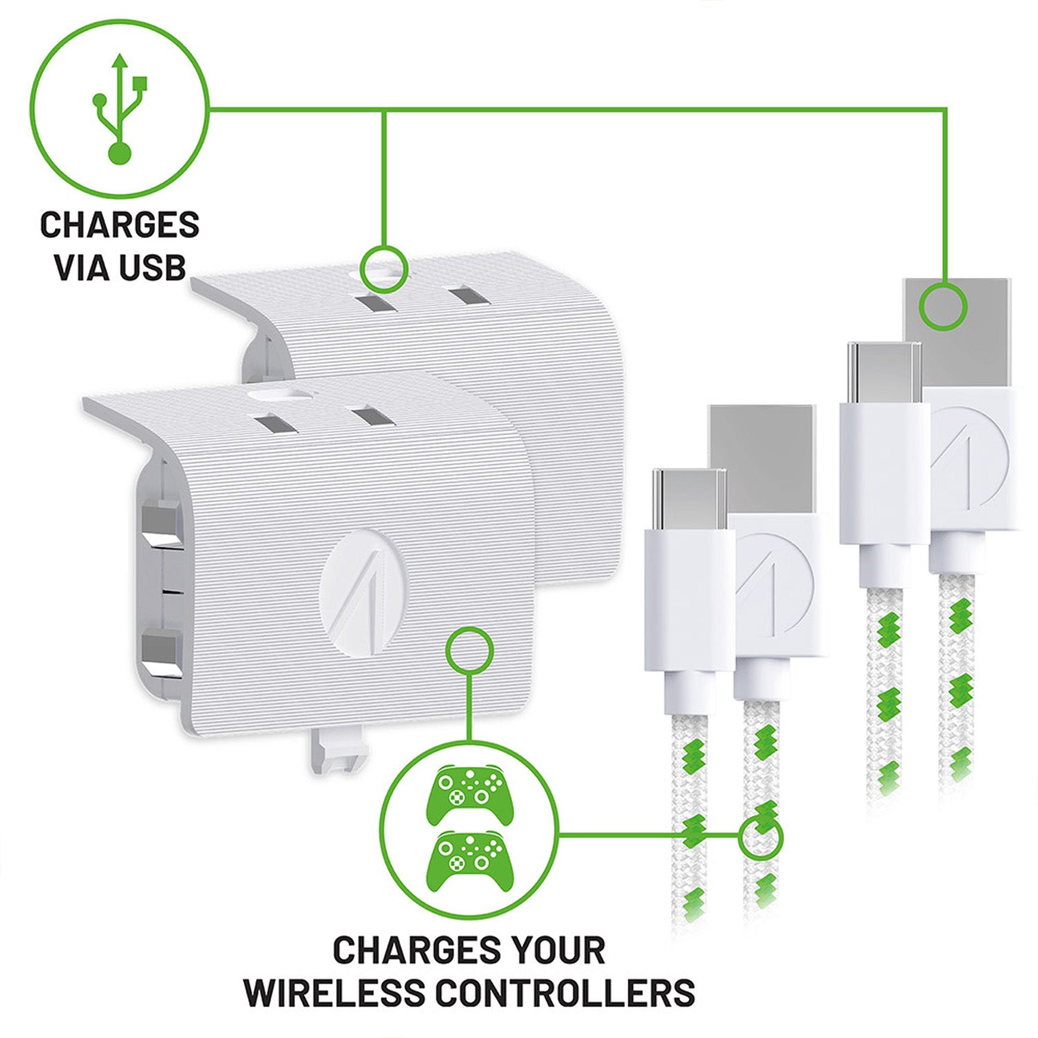 STEALTH SX-C5X Twin Play & Charge Battery Packs - White - Console Accessories by ABP Technology The Chelsea Gamer