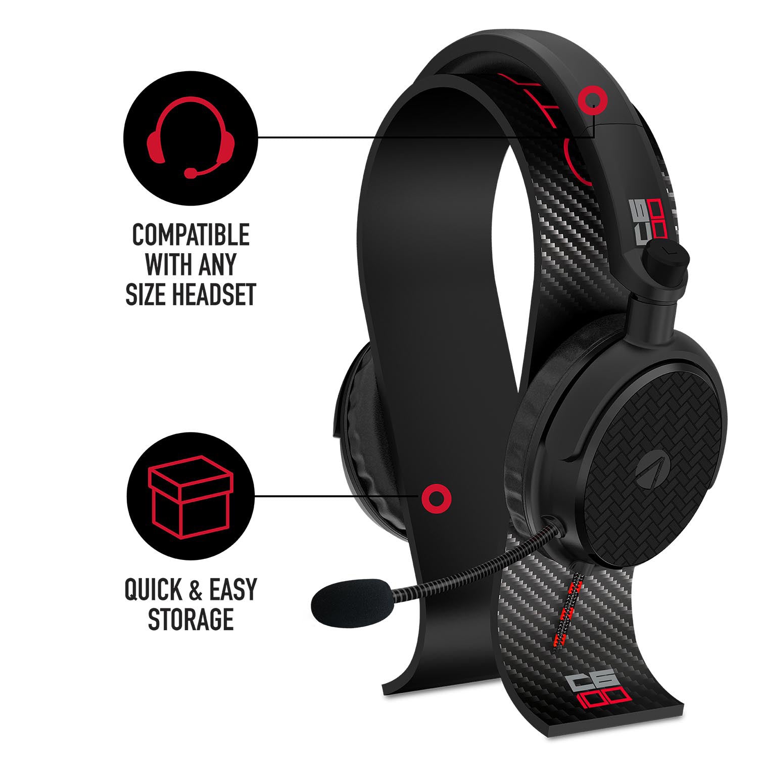 STEALTH C6-100 Stereo Gaming Headset & Stand - Black & Red - Console Accessories by ABP Technology The Chelsea Gamer