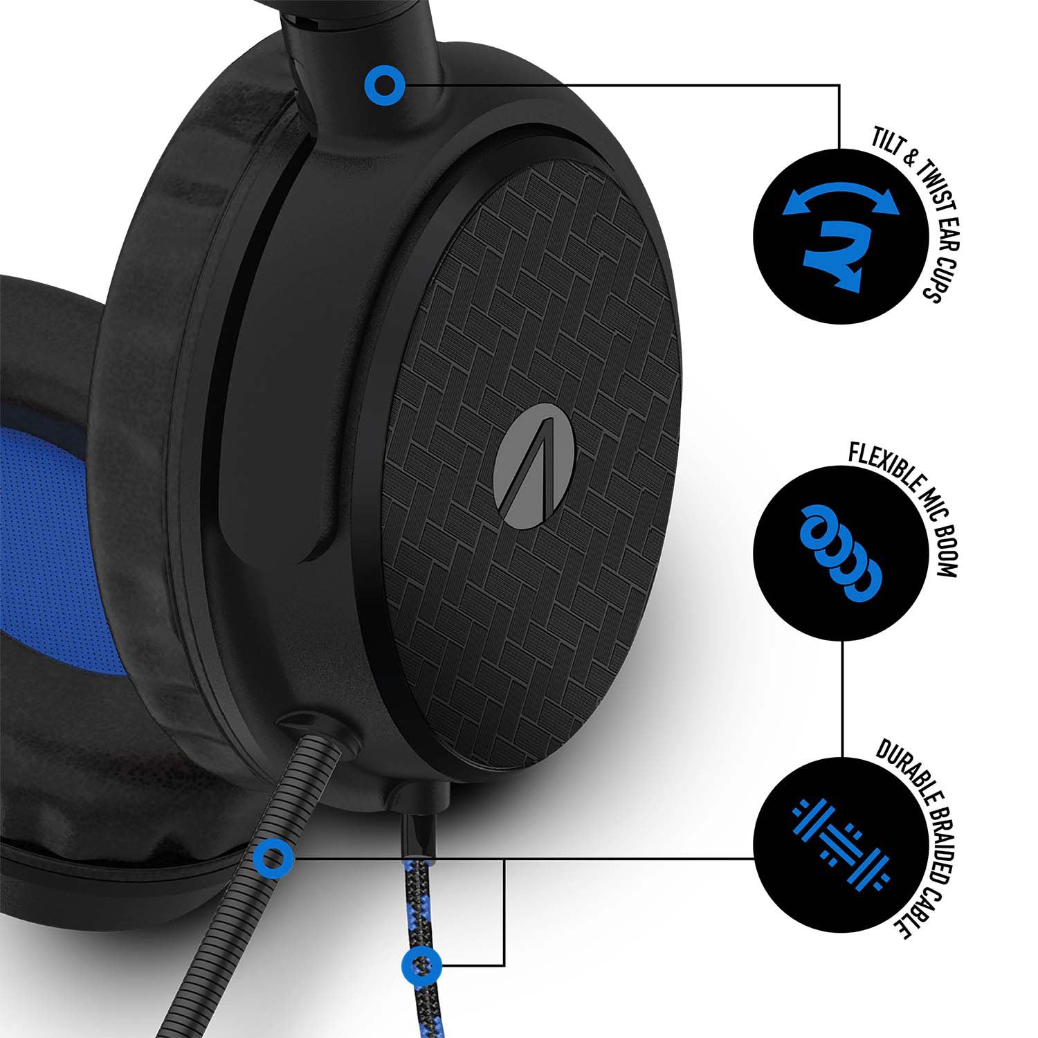 STEALTH C6-100 Stereo Gaming Headset & Stand - Black & Blue - Console Accessories by ABP Technology The Chelsea Gamer