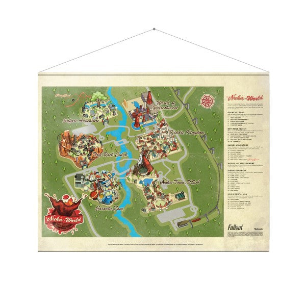 Fallout Wallscroll Nuka World Map - merchandise by Gaya The Chelsea Gamer
