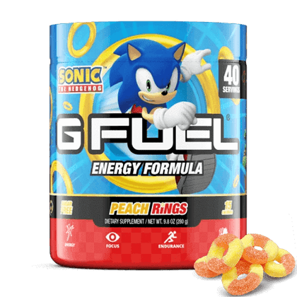 G Fuel - Sonic Peach Rings Tub - merchandise by G Fuel The Chelsea Gamer